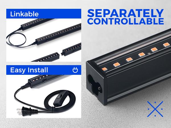 Barrina T5 Grow Lights with Black Cover, 1FT 10W (2 X 5W) with Magnetic Design, Full Spectrum, Plug and Play, Linkable, Yellow, 2 Packs Barrina T5 Grow Lights with Black Cover, 1FT 10W (2 X 5W) with Magnetic Design, Full Spectrum, Plug and Play, Linkable, Yellow, 2 Packs