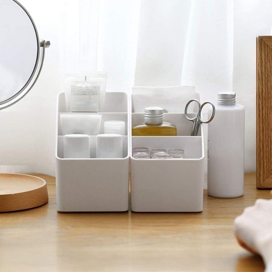 Plastic Desktop Organizer Box, Remote Control Holder & Storage Container, Ideal for Pens, Cards, Phones, Makeup, Office Supplies