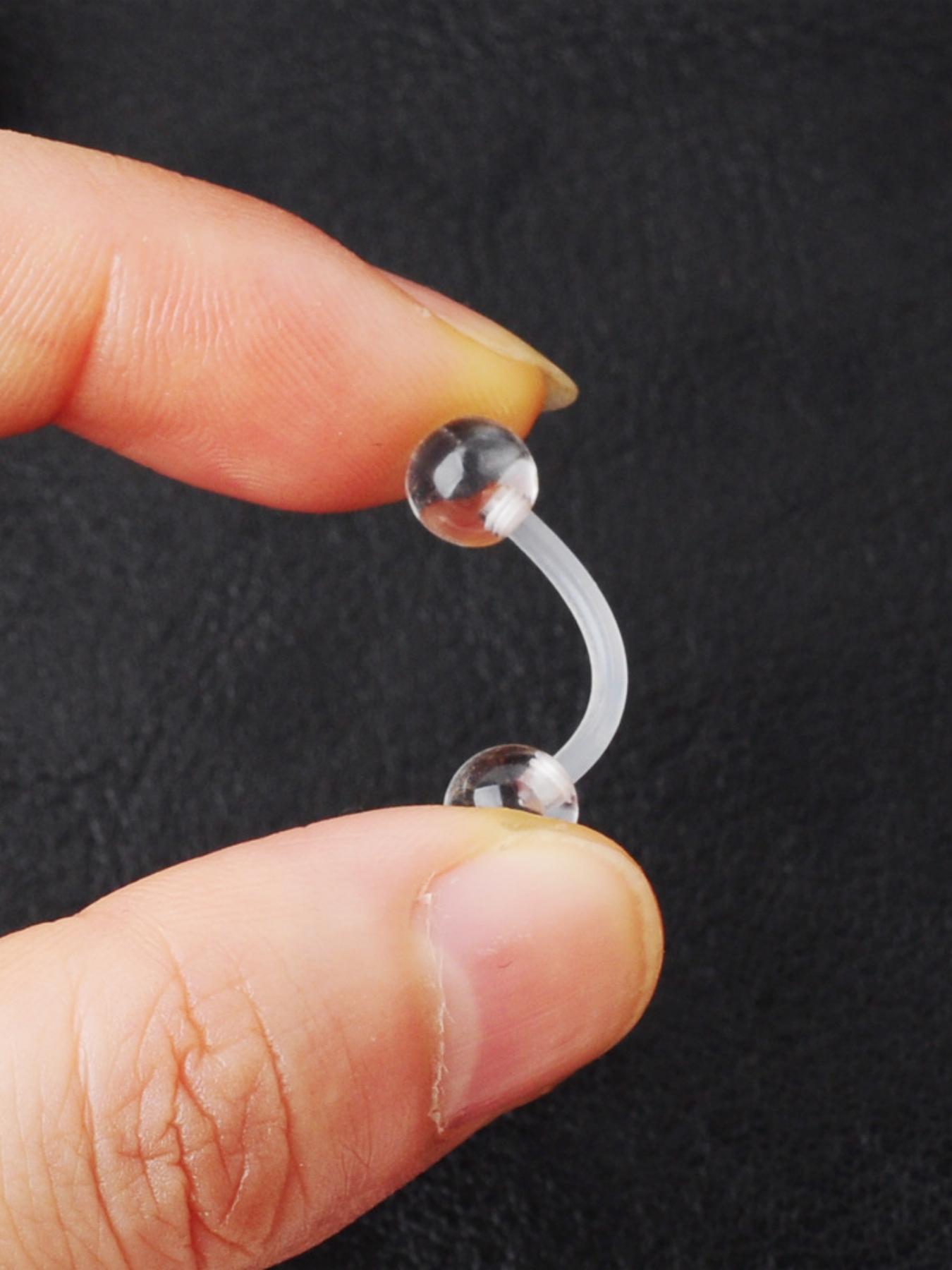 14g Clear Belly Button Rings Bioflex Plastic Belly Ring Curved Barbell Navel Piercings Retainers Belly Piercing Jewelry for Work Surgery 10mm 14mm 16mm 18mm