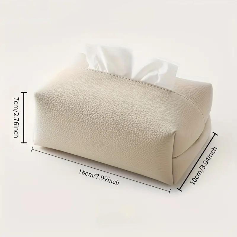 Solid Color Leather Tissue Box, Waterproof Tissue Holder, Square Tissue Storage Box for Bathroom, Living Room, Restaurant, Home Supplies
