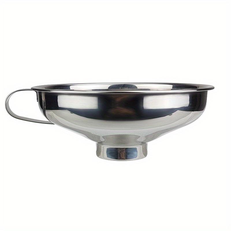 1pc Thickened Stainless Steel Wide Mouth Funnel, Household Large Diameter Jam Funnel, Kitchen Pour Accessories