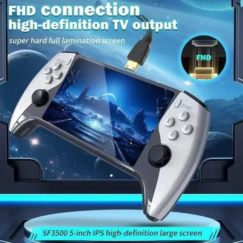 2026 New Sf3500 Upgrade Handheld Video Game Console, Portable Gaming Host, 5-Inch IPS Full HD Screen, 3000mah Long Battery Life, Ideal for Gamers