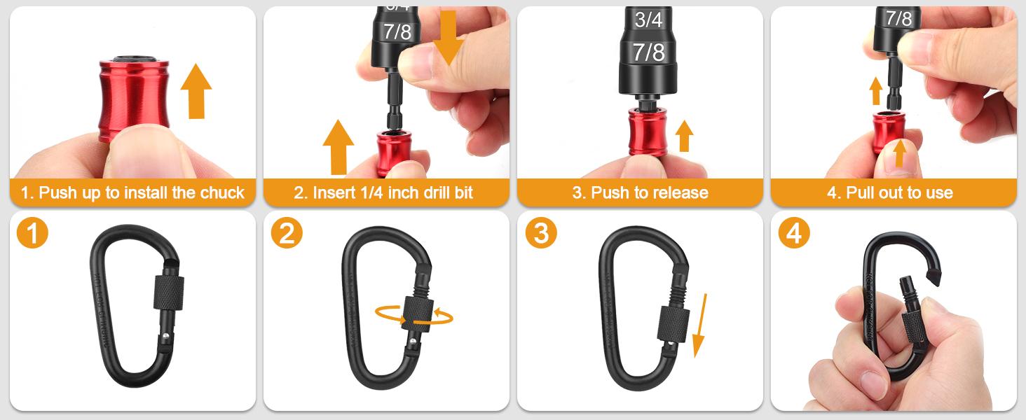 GJANSH 6 in 1 Swage Tool HVAC Repairing Set with Bit Holder, Air Conditioner Copper Tube Expander Swaging Tool with 1/4" 3/8" 1/2" 5/8" 3/4" 7/8" Bits