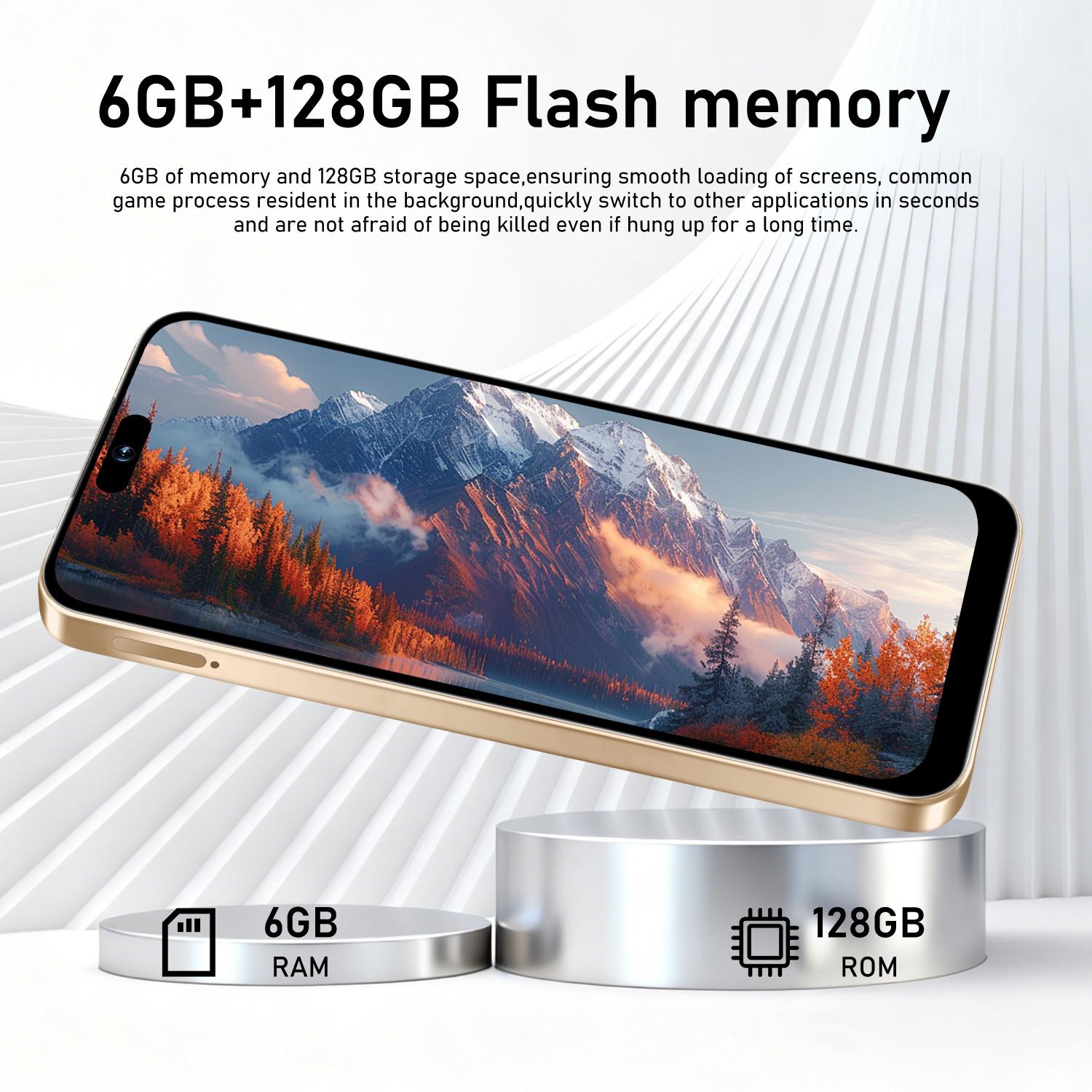 Astarry-4g Smart Phone 16 Pro Max, 6.93-Inch Screen, Large Screen Smartphone, Eight Core Smartphone, 8-Core Mtk6762, 6gb+128GB, Android 12, Dual Sim Smartphones, WiFi, Bluetooth-compatible, Gift Idea