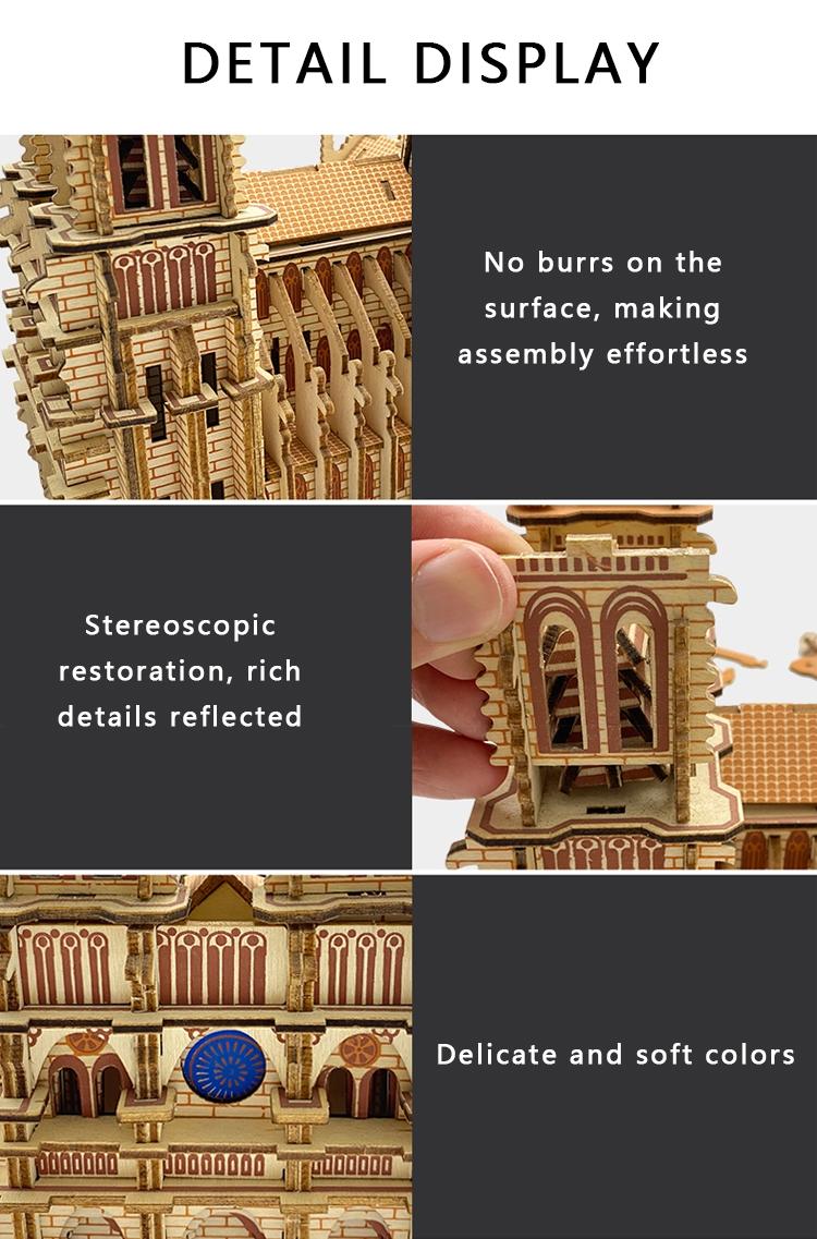 World Famous Building Theme DIY Craft, 3D Puzzle Wooden Board, Creative Assembly Brain Teaser, Perfect Holiday Gift