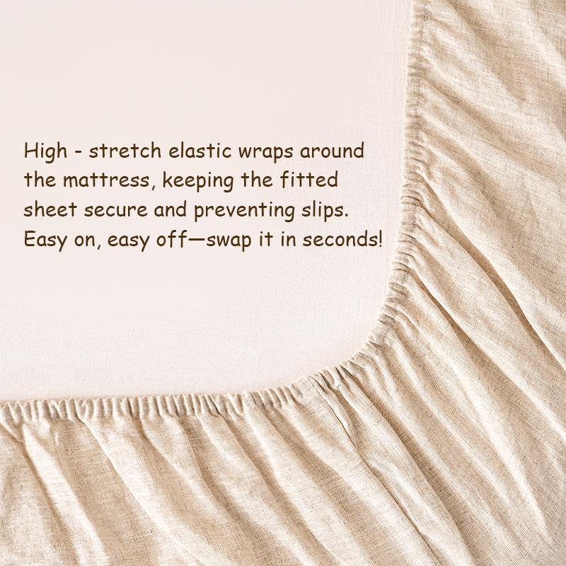 PUREFIBER 100%Natural Linen Bedding Set-OATMEAL(1pc Duvet cover + 2pcs Pillow cases),breathable,french flax