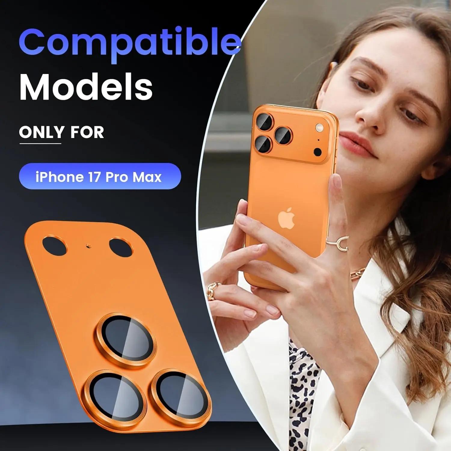 Camera Lens Protection Case for iPhone 17pro/17 Pro Max, Protective, Reinforced Glass, Durable Metal Frame, Scratch-Resistant Cover, Phone Accessories