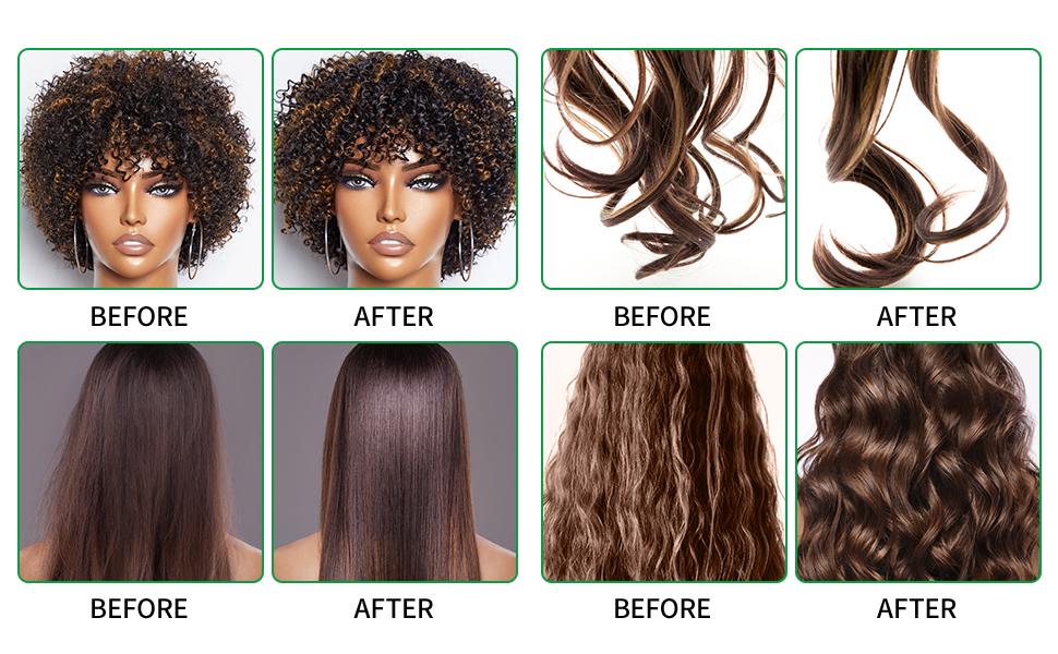 Wig Milk Spray Wig Spray for Synthetic Hair, Leave-In Conditioner Spray for Hair Wigs, Conditioner ＆ Detangler 2 in 1 Moisturize Spray, Curly Brush Curl Defining Brush for All Hair Types(2PCS)