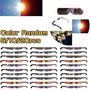 5/20pcs Paper Solar Eclipse Glasses Anti-uv Viewing Glasses Safe Shades Observation Solar Glasses Protect Eyes Random Color