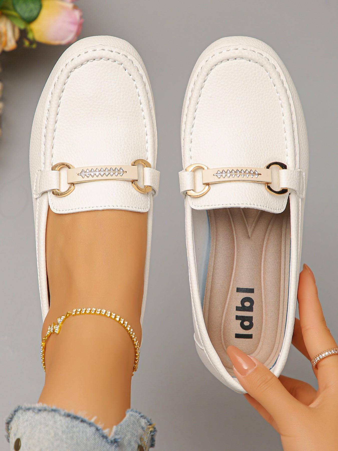 Women's Fashion Leopard Print Round Toe Low Top Design PU Leather Buckle Oxford Shoes, Soft Rubber Sole, Slip-On, Multi-Color Options