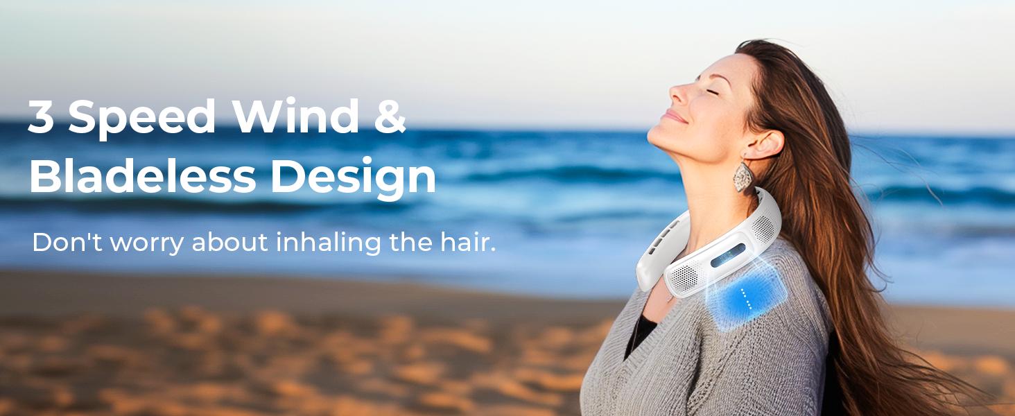FrSara Neck Fan, 4 Turbo Bladeless Neck Fan, 4000 mAh Battery Operated USB Rechargeable Personal Fan, 360° Cooling Hands Free Fan, 3 Speeds, LED Display, Wearable Fan for Office Travel Gifts FrSara Neck Fan, 4 Turbo Bladeless Neck Fan, 4000 mAh Battery Operated USB Rechargeable Personal Fan, 360° Cooling Hands Free Fan, 3 Speeds, LED Display, Wearable Fan for Office Travel Gifts