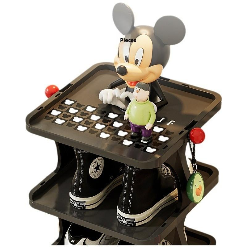 VHS Carefully Selected Foldable Simple Shoe Rack: Home Entryway Storage Essential, New-Style Shoe Organizer, Multi-Tier Space-Saving Narrow Shelf for Indoor Use, Stackable Shoe Organizer, Freestanding Shoe Storage