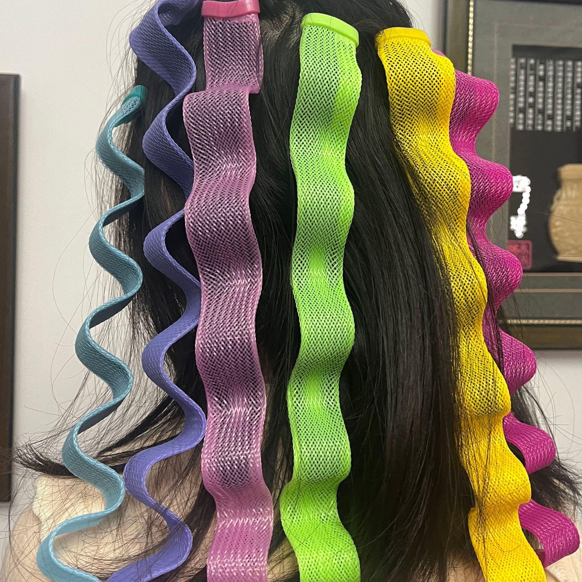 28-piece Wavy Heatless Curler Set, including styling hooks, can create various hairstyles, a perfect Valentine's Day gift for girlfriends, easily achieve perfect hairstyles without heating (45cm, mixed colors)