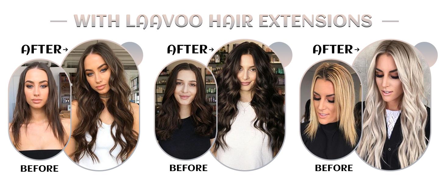 LaaVoo Nano Ring Hair Extensions Human Hair Nano Beads Extensions Nano Tip 50 Gram FallFreshness SpringStatements