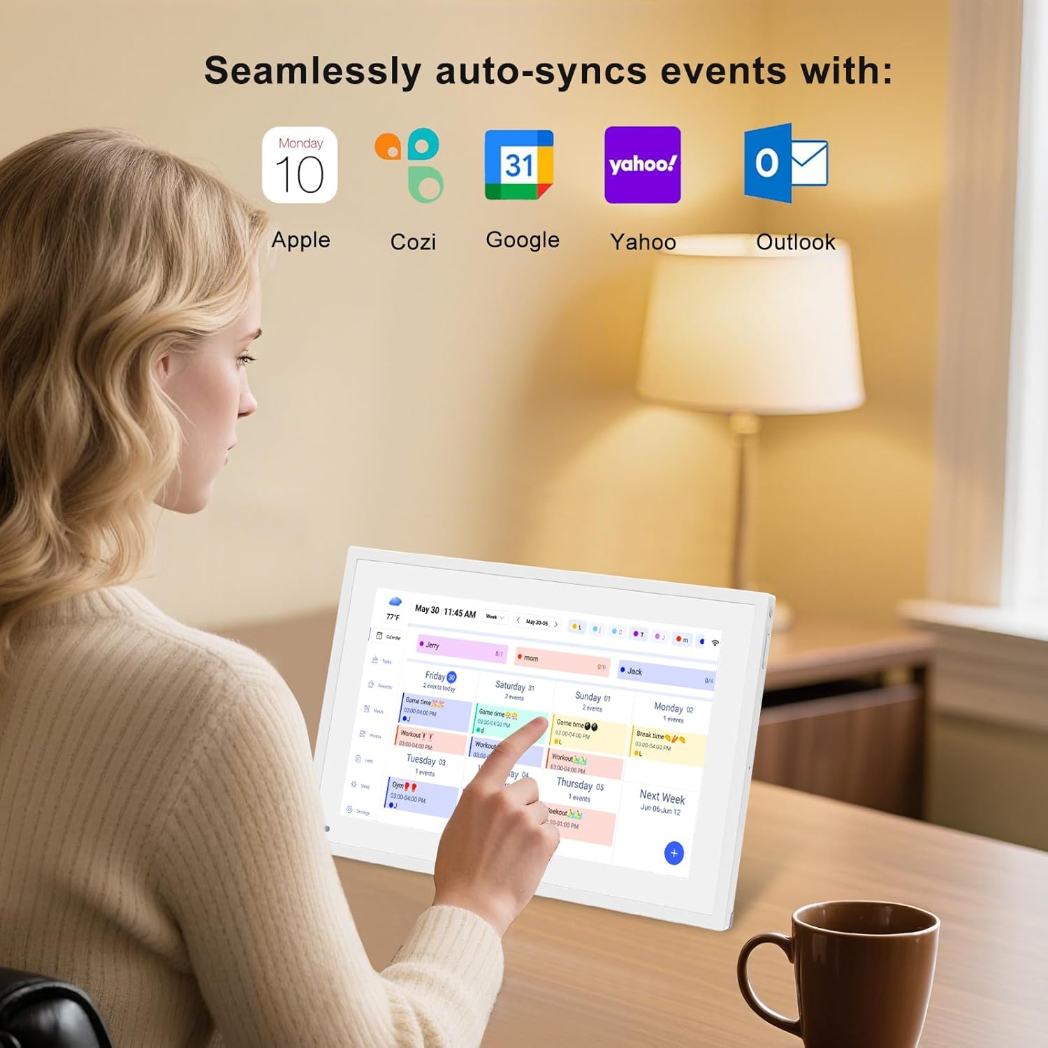 10.1 inch Wall Planner Digital Calendar & Chore Chart,  Touchscreen Interactive Display for Family Schedules, Hearth Display Digital Calendar,  for Organizing Your 2026 Year