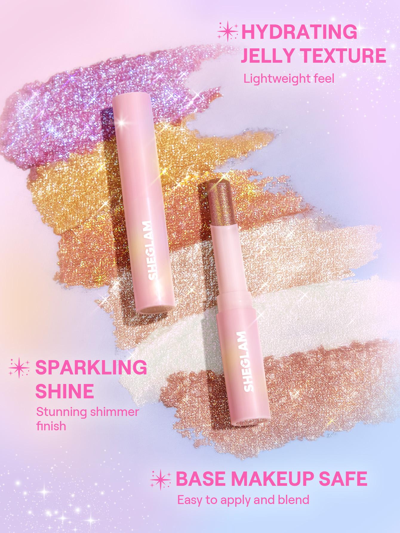 SHEGLAM Crystal Jelly Glaze Stick-Starlit Silver Multi-Use Single Eyeshadow Stick Glitter Shimmer Long-Lasting High Pigment-Effortlessbeauty
