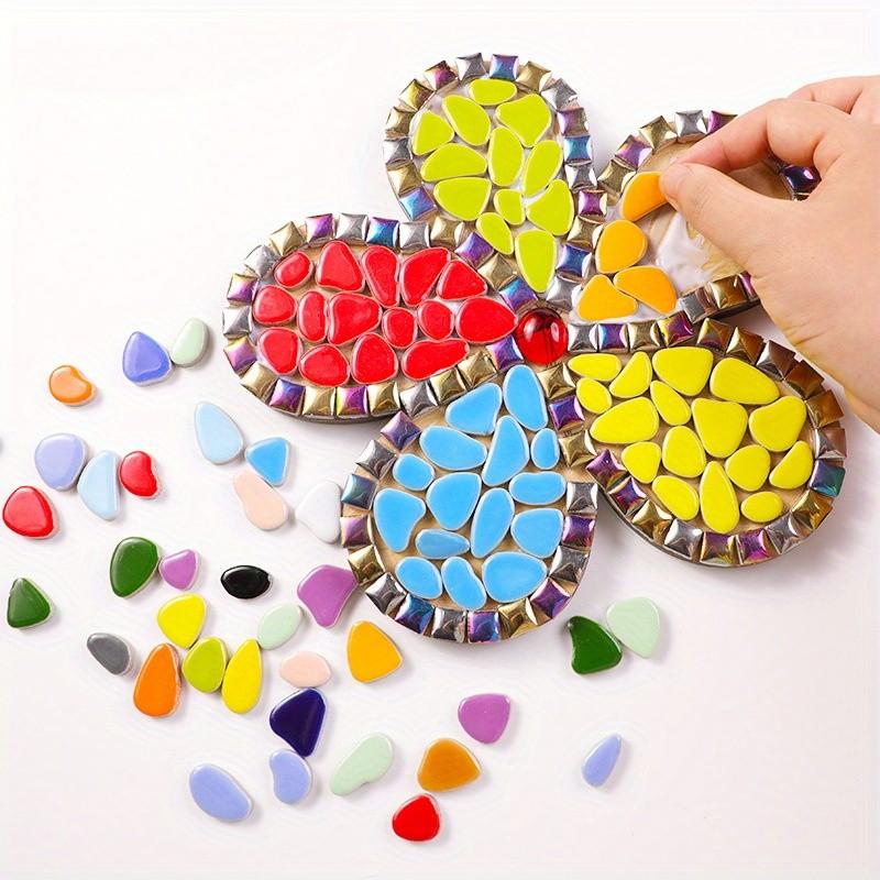 200g Mosaic Tile Pieces, 100pcs DIY Craft Material, Home Decor, Wall Art, Pool, Kitchen, Living Room, Bathroom Decoration
