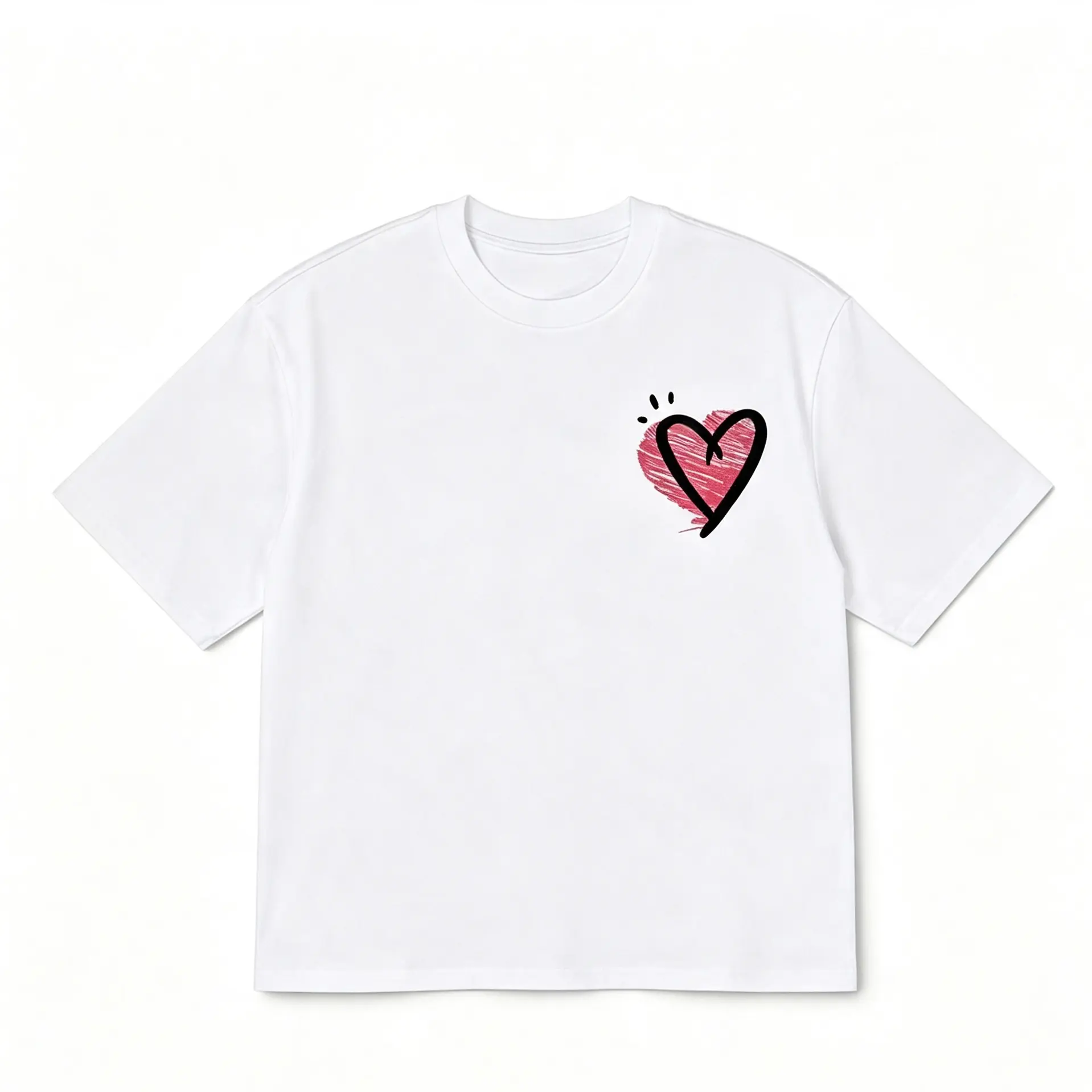 Lover Shirt, Sun Reactive Fun Matching Couple Tee, 250g Heavy Cotton Love Heart Graphic T-Shirt, Valentine’s Day Gift