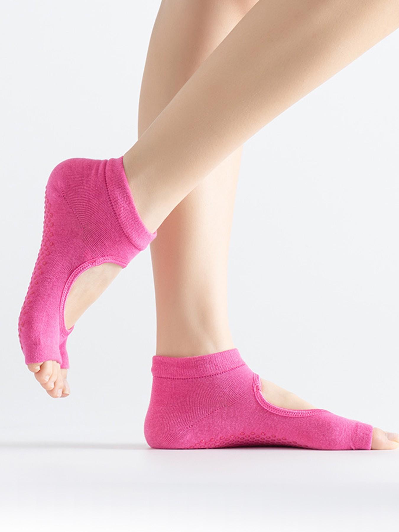 Women's Summer Anti-Slip Professional Sports Socks, Open-Toe Ankle Style, Comfortable Breathable Two-Toes Yoga Short Socks