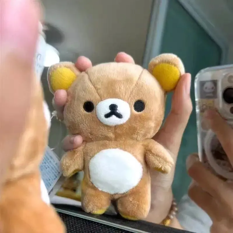 12cm Kawaii Rilakkuma & Korilakkuma Plush Toy Bag Clip Key, Cute Kawaii Look Brown-White Animal Stuffed Accessory, Birthday Gift for Girls