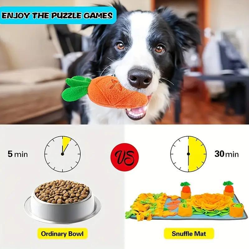 Interactive Dog Sniffing Mat, Dura Poly Fiber Feeding Blanket, Slow Feeder & Search Skills Toy, Scented Food & Hidden Treats, All Breeds