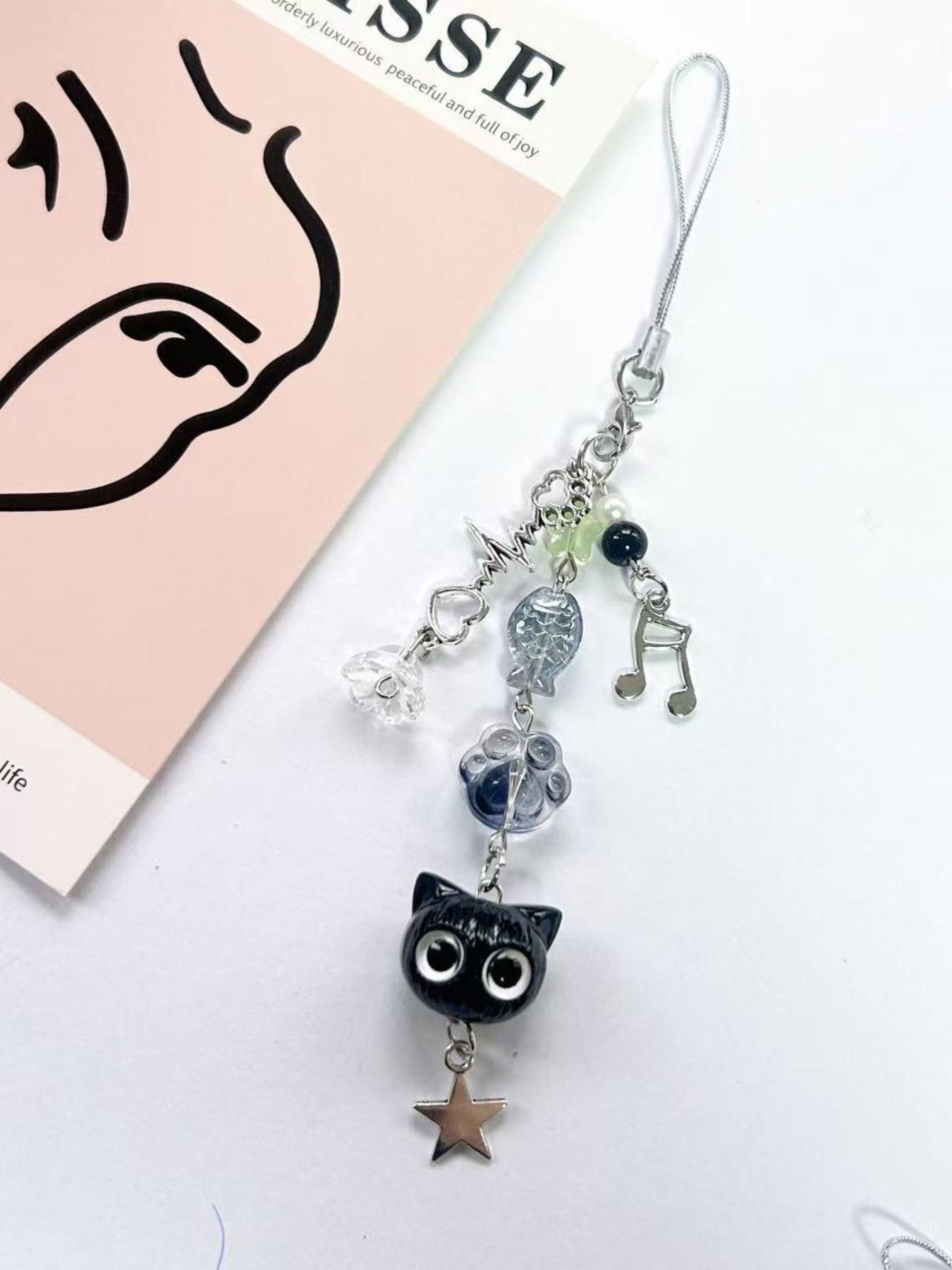 Studio Ghibli My Neighbor Totoro and Four-Leaf Clover Lucky Four-Leaf Clover Phone Charm Guben Chain INS Style Keychain