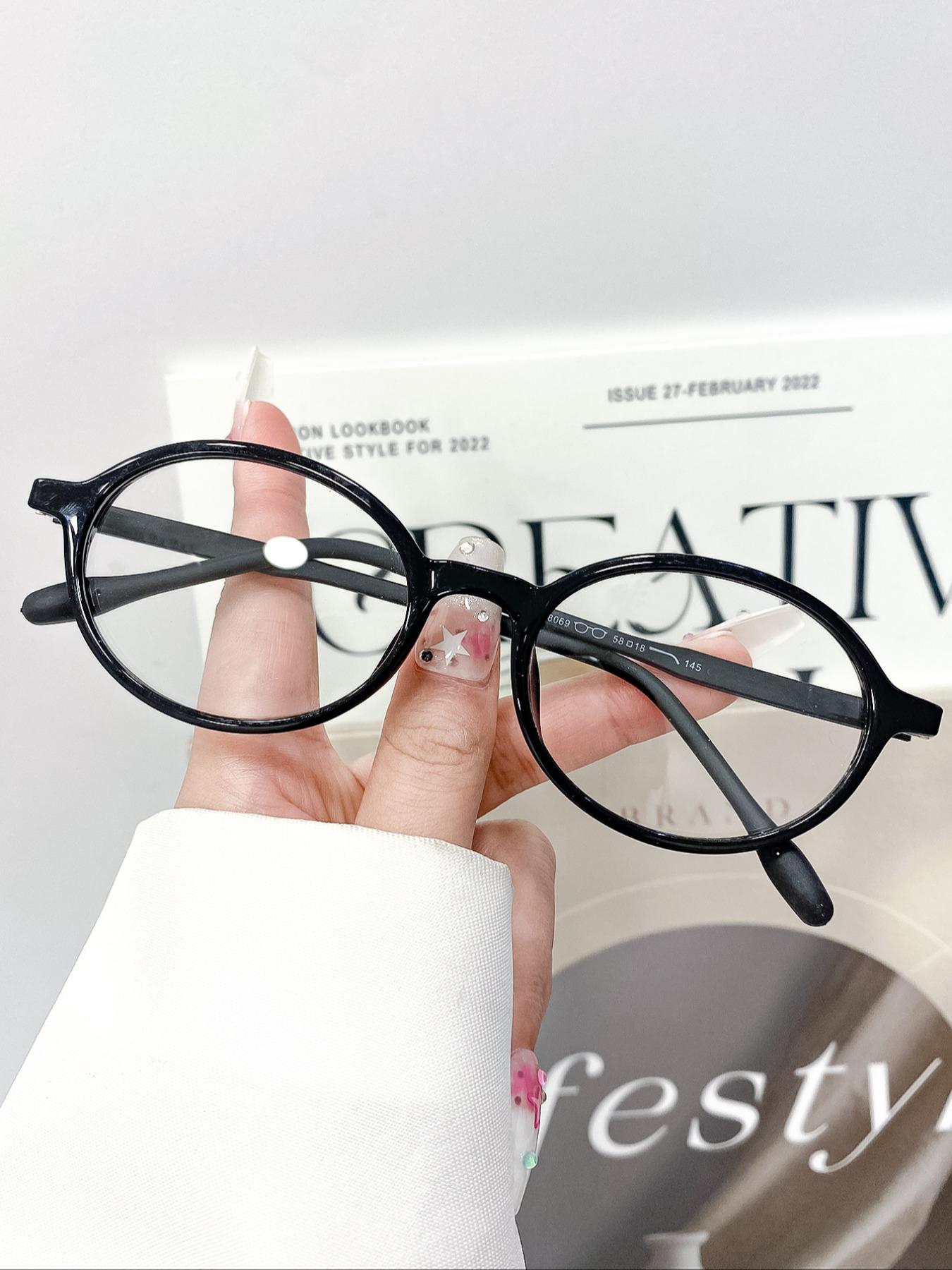 New High-Quality Tr Oval Fashion Glasses, Unisex Trendy Classic Versatile Decorative Eyewear, Perfect for Men and Women