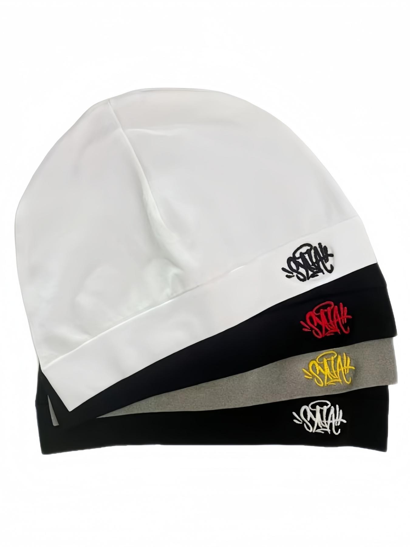 Men Women Letter Print Baker Hat, Casual Outdoor Running Caps, Fashionable Breathable Elastic Material, All Season Fitted Design, Outdoor Sports Hat