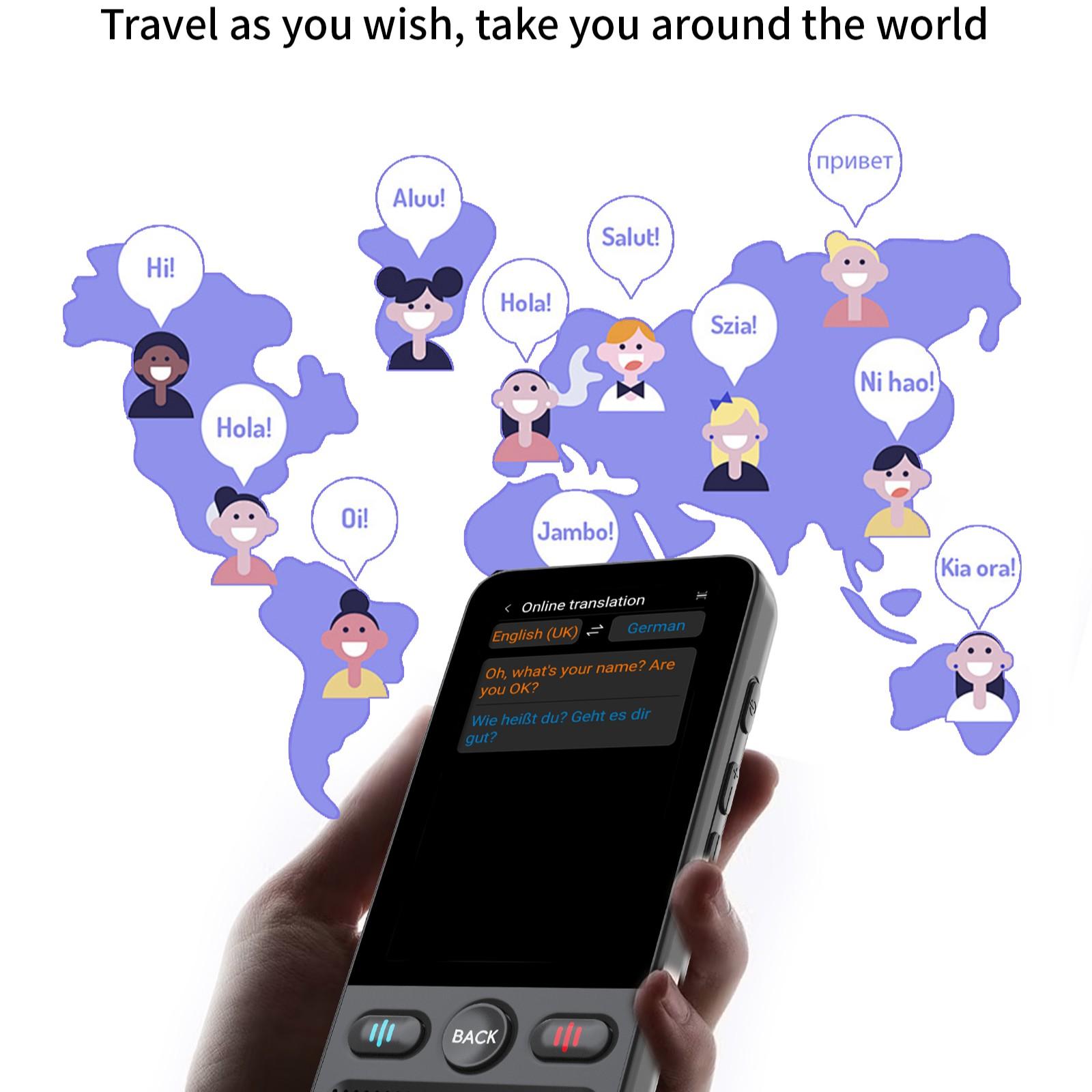 Ai Language Translator, Real-Time Voice and Image Translation, Smart Mini Ai Chat Robot, Ideal for Business Travel and Learning