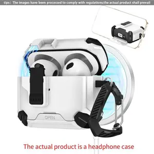 Wireless Magnetic Charging Case with Stand Design, Electronic Shockproof Protection Earbuds Shell for AirPods 1/2, 3, 4, Pro, Pro 2, Portable Earbuds Case, Headphone Accessories