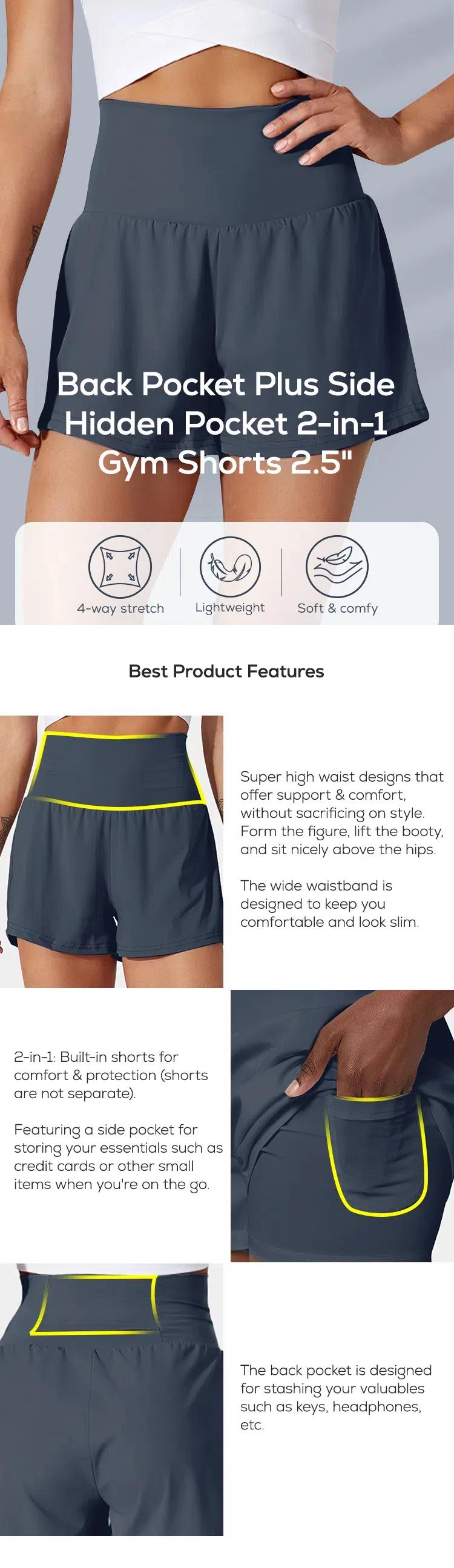 Halara Super High Waisted Back Pocket & Side Hidden Pocket 2-in-1 Yoga Shorts 3", Summer Running Shorts for Women,  Sports Workout Shorts, Gym Outfit#TikTokShopSpringGlowUp