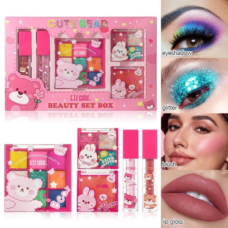 Complete Beauty Set Princess Cosmetic Box with Lipsticks & Eyeshadows, Ideal Birthday Gift for Girls & Students