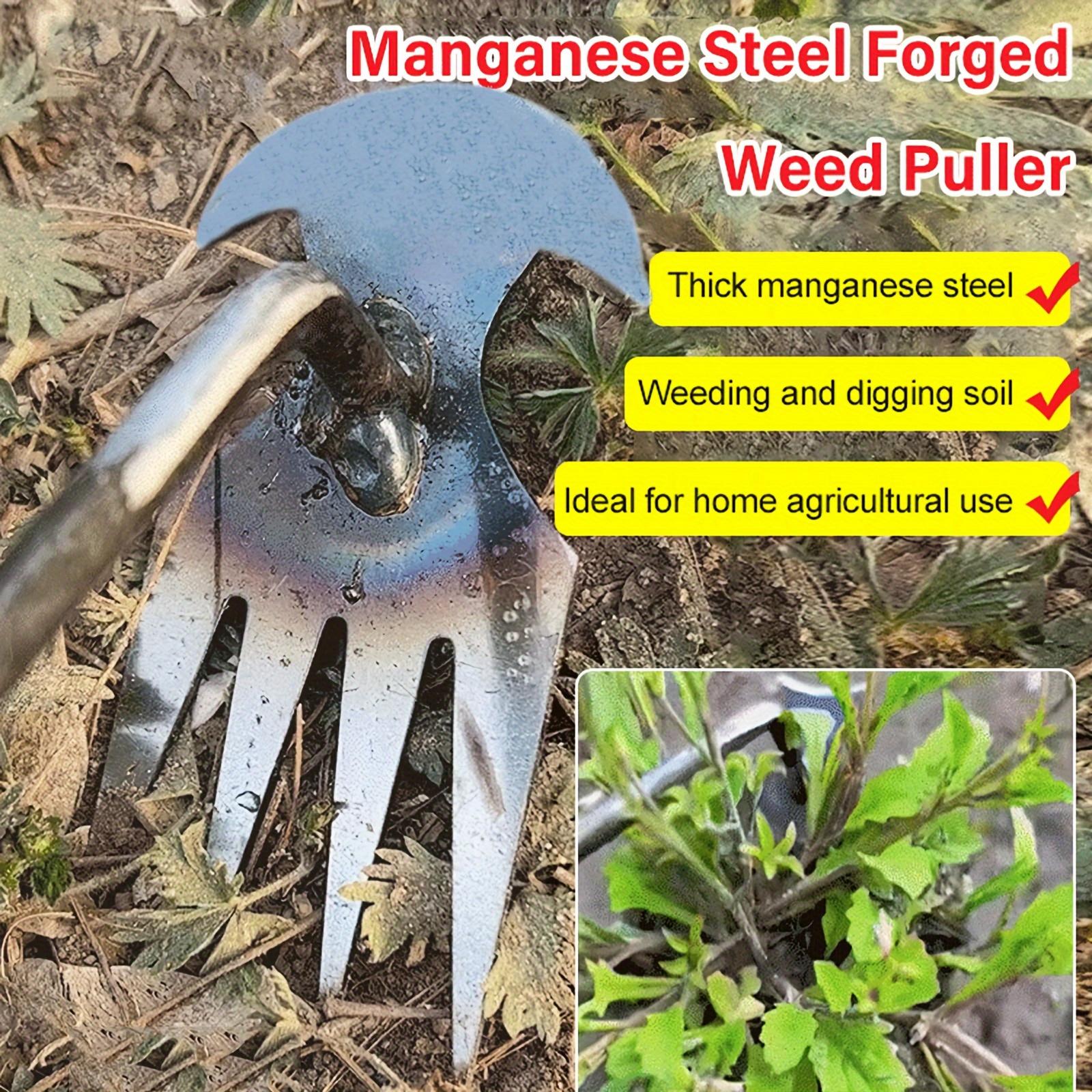 Manual Manganese Steel Weeding Tool, 4 Teeth Root Puller, Garden Hand Tool for Yard and Garden, Pine Soil Hoe, Garden Tools, Garden Supplies