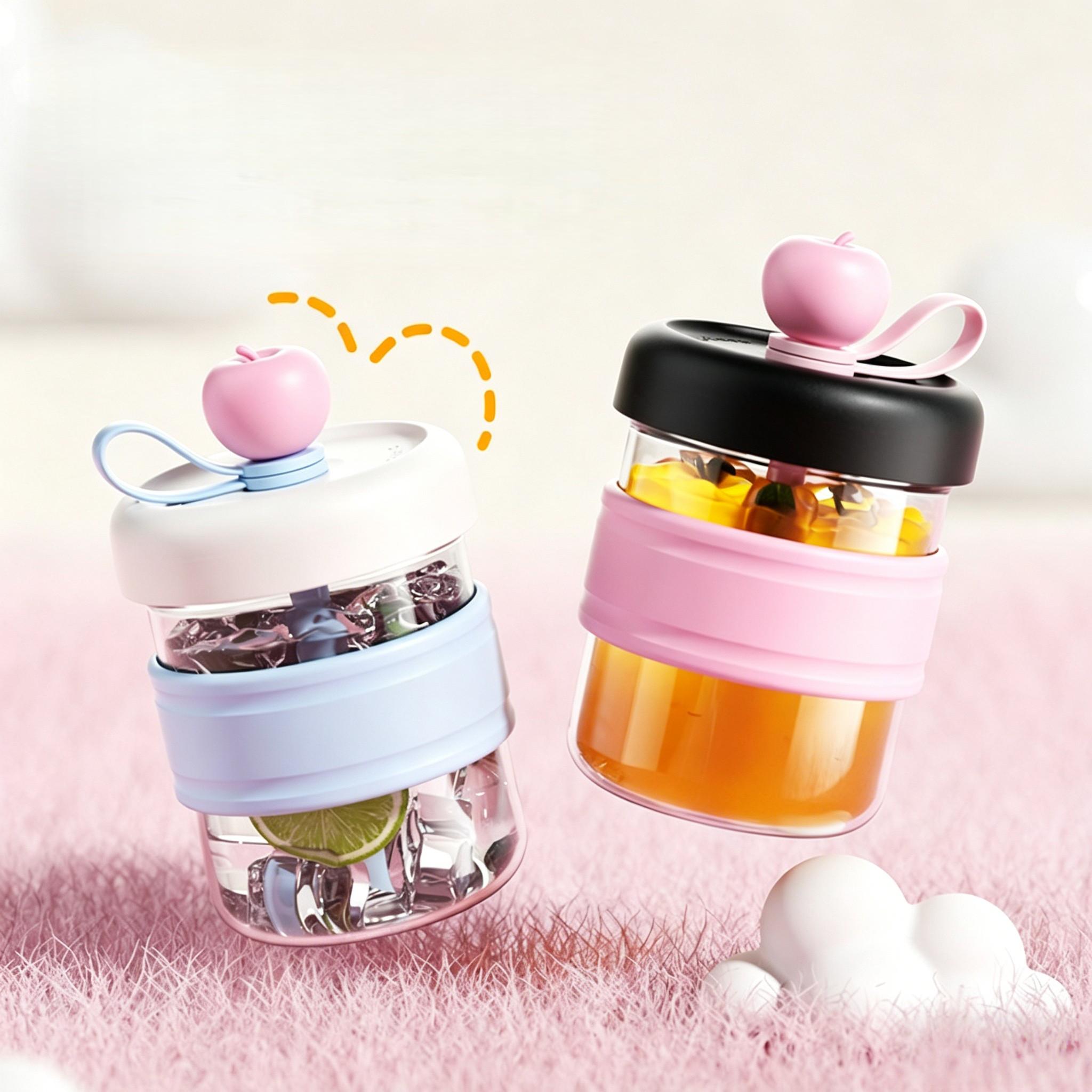 1 Piece Large Capacity Press Ice Cube Cold Brew Cup, Food-Grade Material Leak-Proof Seal, With Straw Easy Release, 2-in-1 Ice Making & Cold Brew, For Commute Outdoor Office Special Portable Practical High-Value