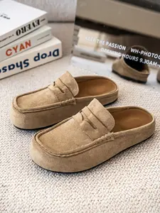 Unisex Fashionable Mule Shoes, New Slip-On Sandals, Wedge Shoes, Comfortable Breathable Textile Upper Mules, Casual All-Season Wear