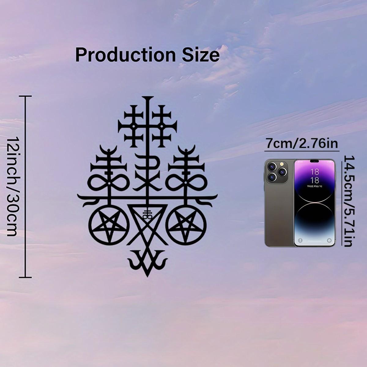 Lucifer Leviathan Cross Metal Wall Decor, Satanic Symbol Sculpture, Ideal for Living Room, Bedroom, Office, Halloween Decoration