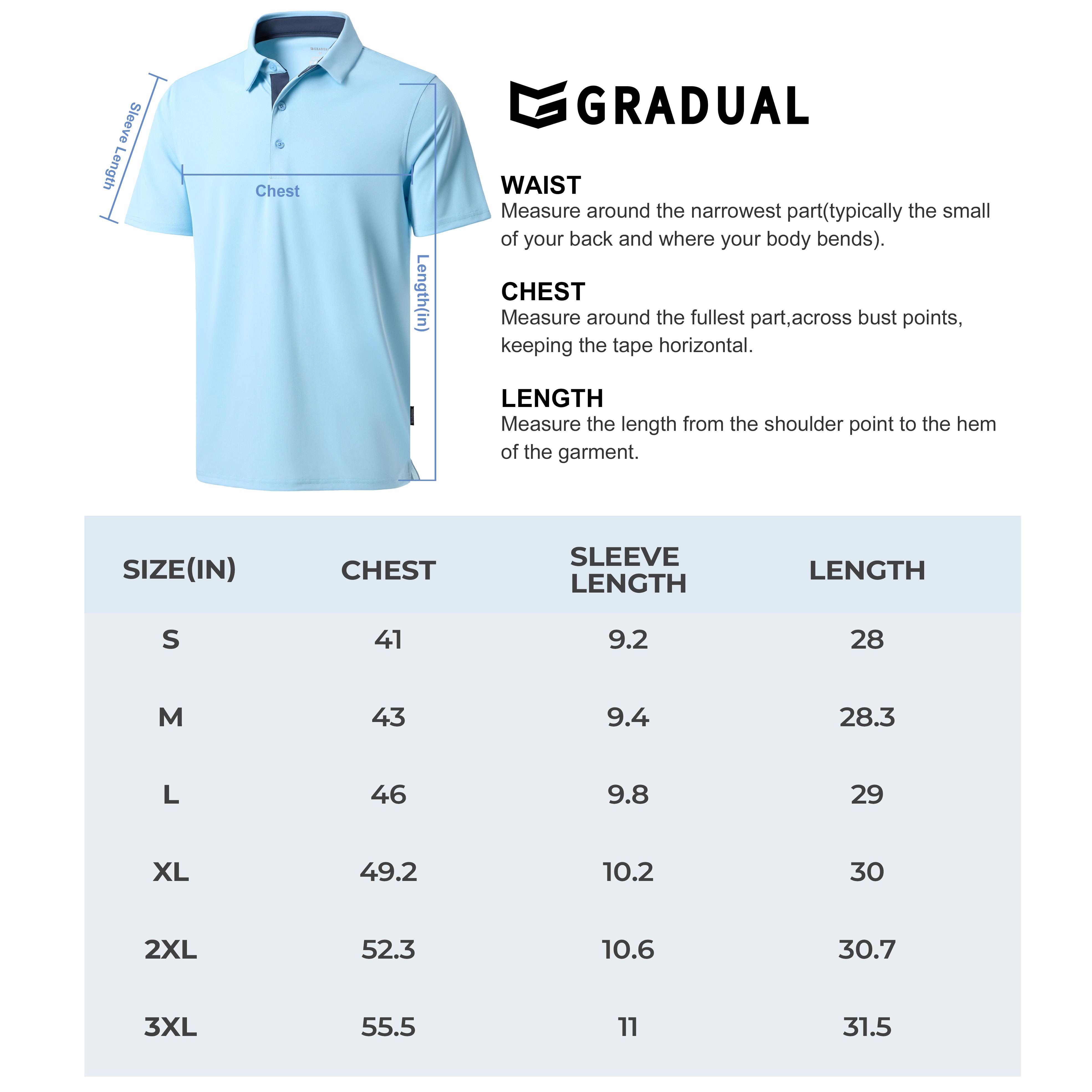 G Gradual Men's Golf Shirts Dry Fit Moisture Wicking Performance Lightweight Activewear Shortsleeve Collared Polo Shirts for Casual Athletic Business Tops Golf Apparel