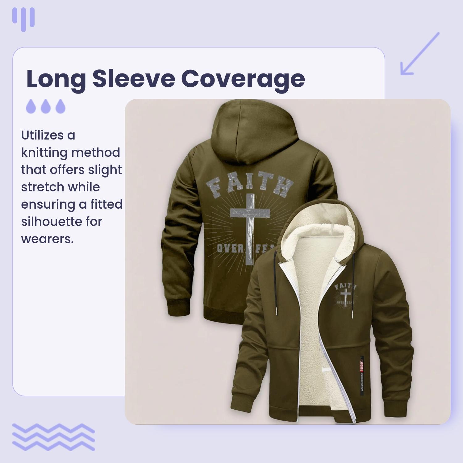 ❄️Winter Faith Armor: FAITH OVER FEAR Sherpa Hoodie Jacket | 1/COUNT + Cross Print🔥Crush Cold & Doubt – TikTok’s Hottest Spiritual Flex💥