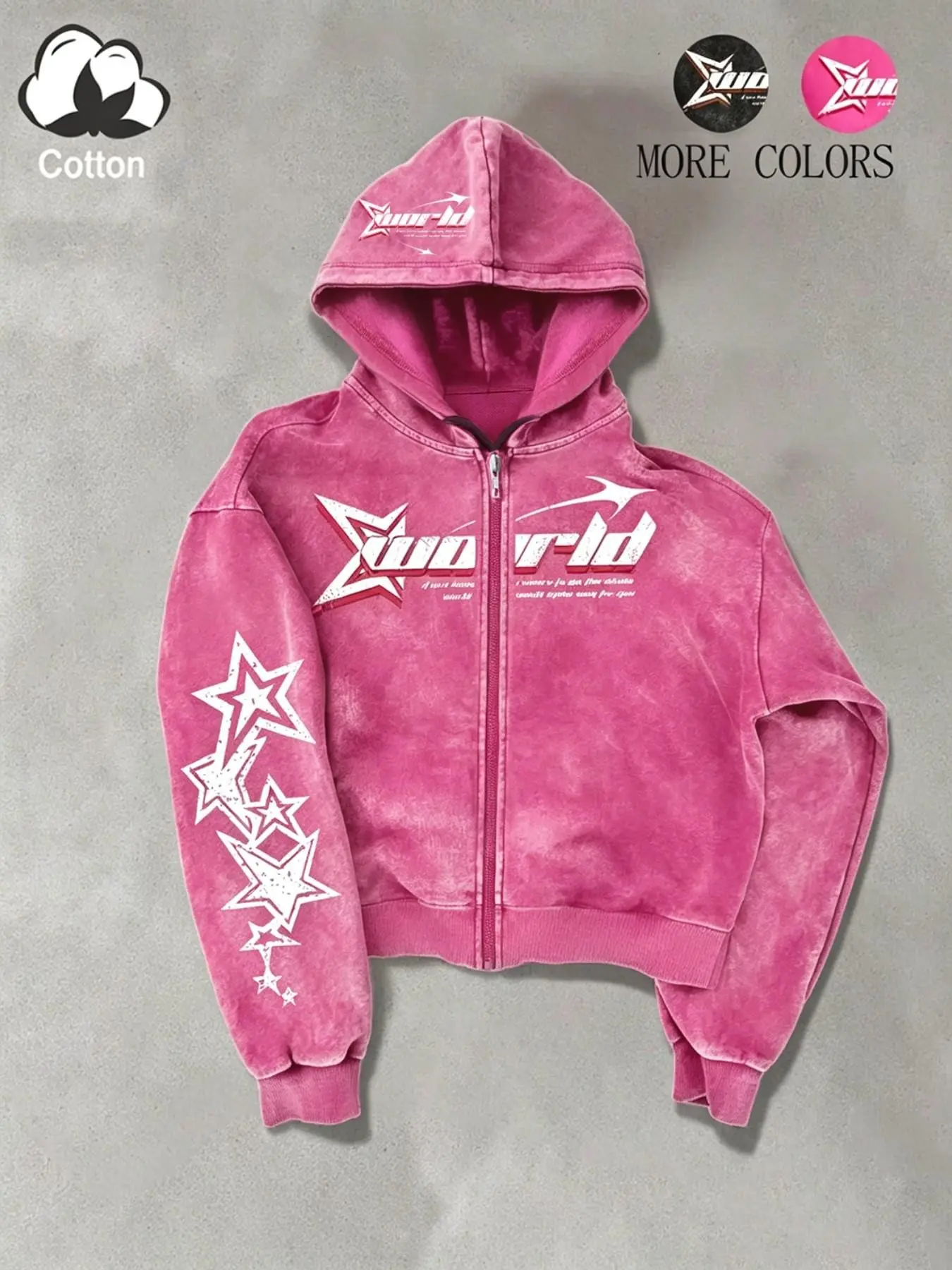 Trendy Men's Letter Star Print Hooded Sweatshirt, Graphic Print Hoodie, Casual Loose-Fit Pullover, All-Season Streetwear, Comfortable Cotton Blend