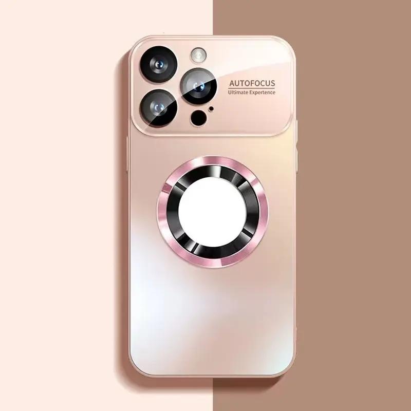 New large window instant 17 magnetic matte iPhone case - shockproof glass camera lens protection, with magnetic wireless charging function - suitable for iPhone 17 16 15 14 13 12 11 Pro Max Plus men's and women's protective cases Accessories Cover