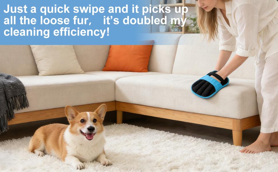 Pet Hair Removal Gloves, Static Magic Brush for Dogs and Cats, Reusable Pet Hair Remover for Furniture, Clothes, Carpets, Car Seats