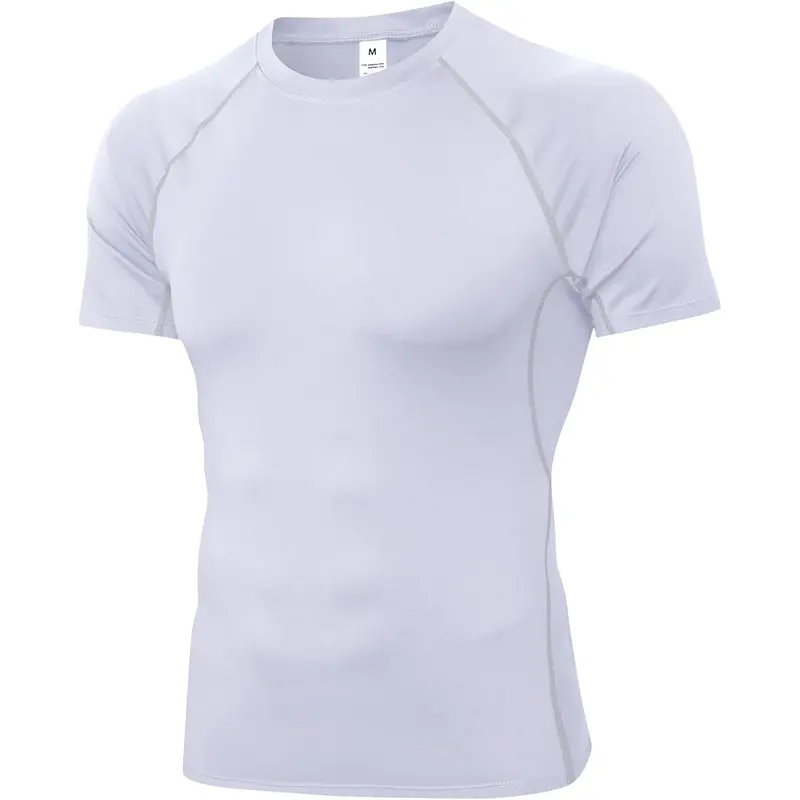 Men's Slim Snug Cut Dry Fit Compression Lightweight Rash Guard Swimsuit - UV Sun Protection Activewear for Gym, Runs, Soccer, Baseball, Punching Bag Use, Male Sports & Outdoor Clothing