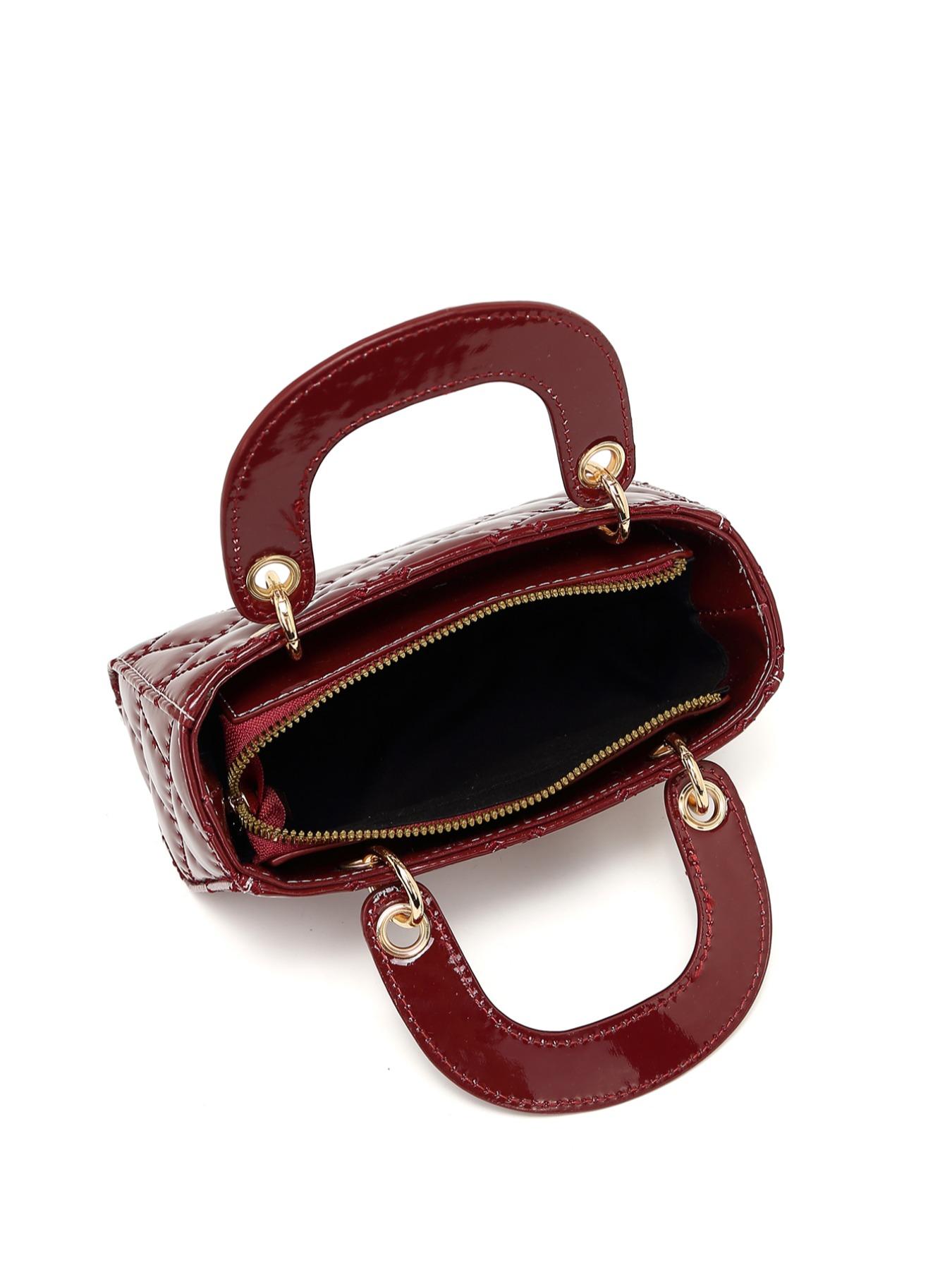 Women’s Small Cherry Pendant Leather Handbag, New Plaid Shoulder Bag, Versatile Crossbody Bag, Casual Plain Messenger Bag, Handbag Shoulder Purse