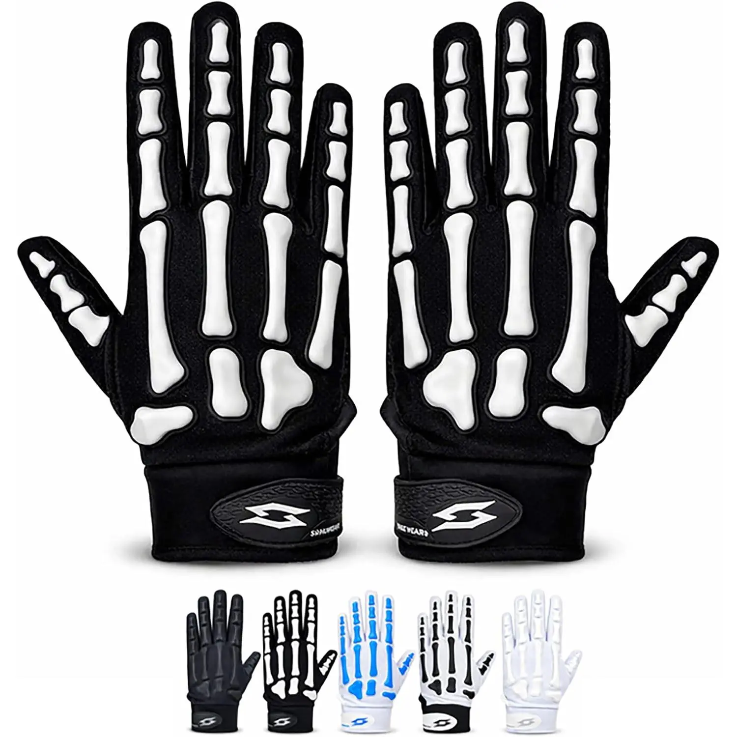 Bone-Padded Football Receiver Gloves| Ultra-Sticky Grip Palms, Battle Impact-Protection Backhand, Breathable Flexible Fit for Youth & Adult Batting