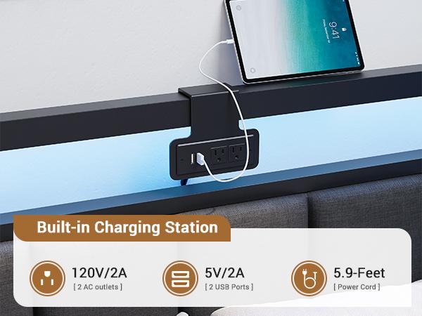 Hasuit Corner Bed Frame with Storage Drawers, Twin Daybed with Line Fabric Upholstered Fence, Kids Bed Unit with LED Light and Charging Station, Modern Bed Frame Twin Size,(No Mattress )