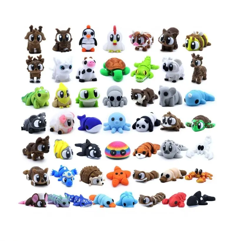 8 pcs random animal figurines, 3D printed figurines, party gifts, daily home and office decorations