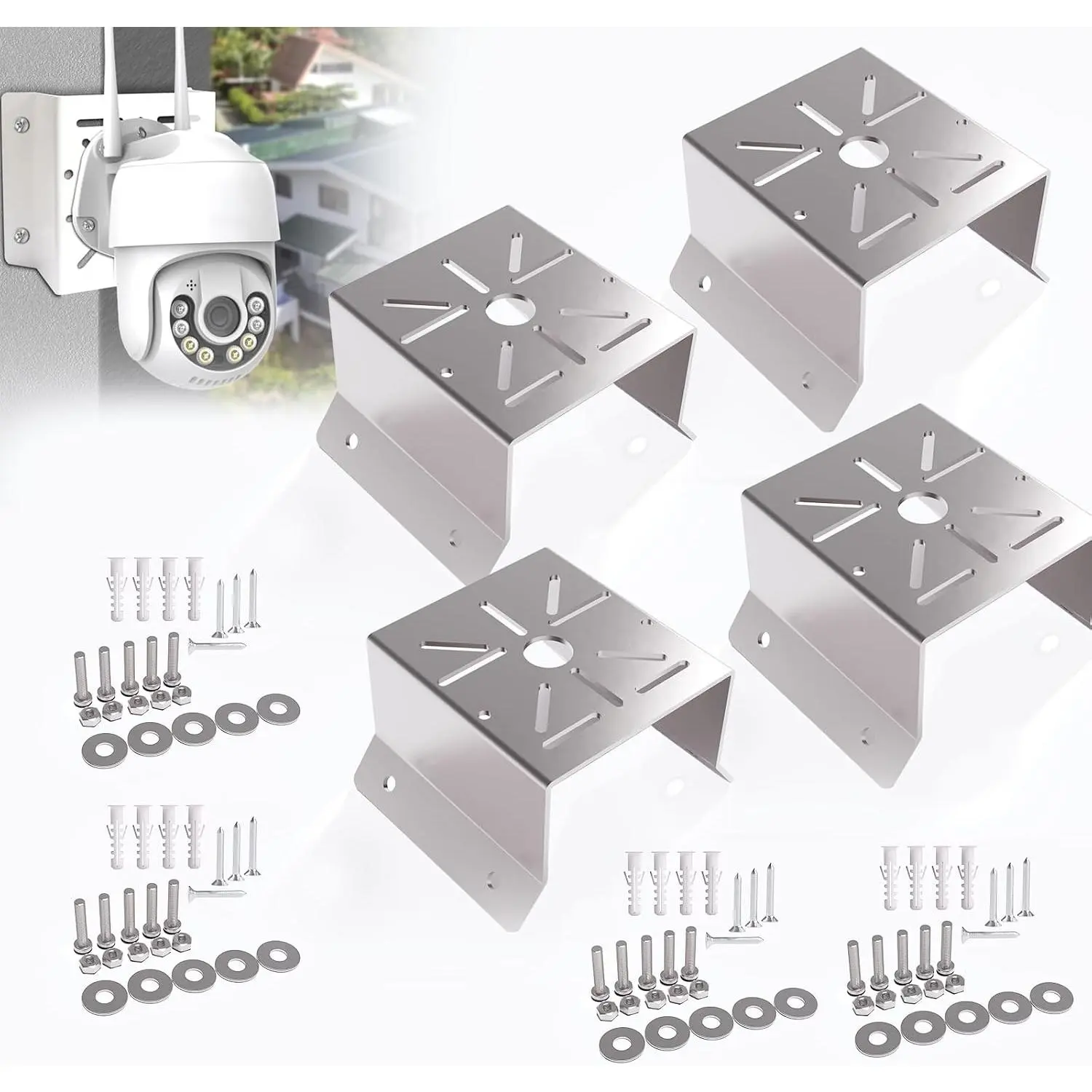 Camera Corner Mount, Stainless Steel Bracket, 1 Pack