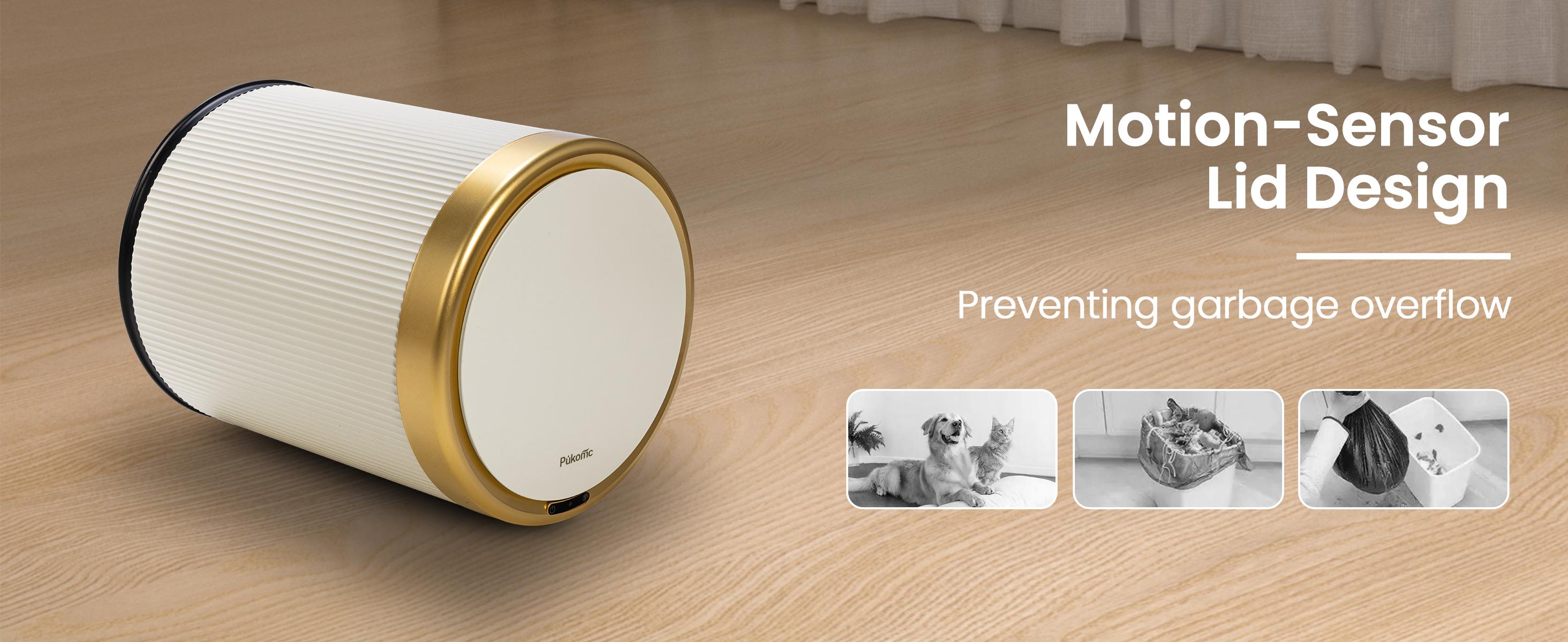 Pukomc ABS Smart Automatic Trash Can - Nordic Plastic Motion-Sensor Touchless Waterproof Compact Bin, Hygienic Auto-Opening Eco-Friendly for Kitchen Pukomc ABS Smart Automatic Trash Can - Nordic Plastic Motion-Sensor Touchless Waterproof Compact Bin, Hygienic Auto-Opening Eco-Friendly for Kitchen