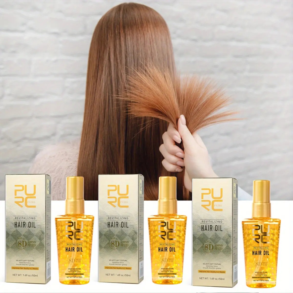 3 PCS Amino Acid PURC Morocco Argan Oil Nourishing Hair Oil Smoothing Shine Soft Hair Serum Repair Damaged Frizz Dry Hair Hair Care Oil