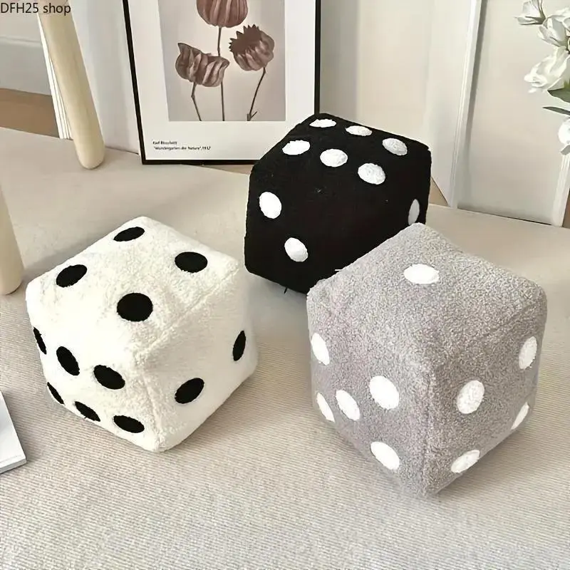 Dice Shape Plush Pillow, Soft Cubic Cushion With Game Inspired Design, Creative Home Decor Accent for Bedroom, Living Room, Gaming Room and Relaxation Spaces